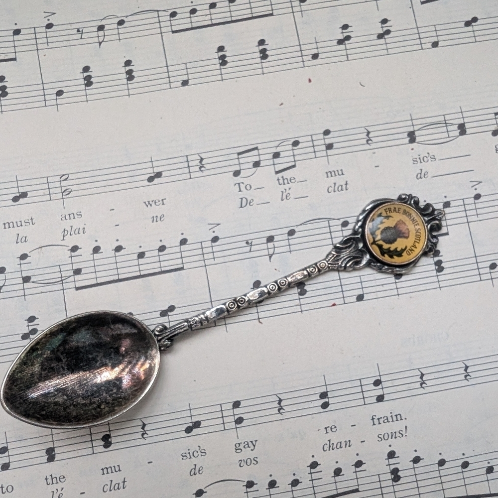Scottish Thistle Decorative Silver Souvenir Spoon